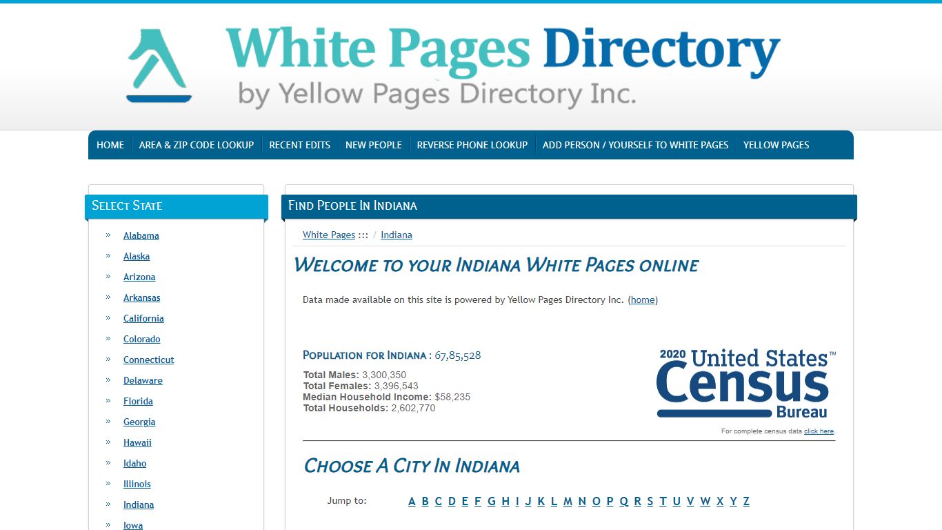 Indiana Cities List - Find White Pages People Listings & Public Records ...